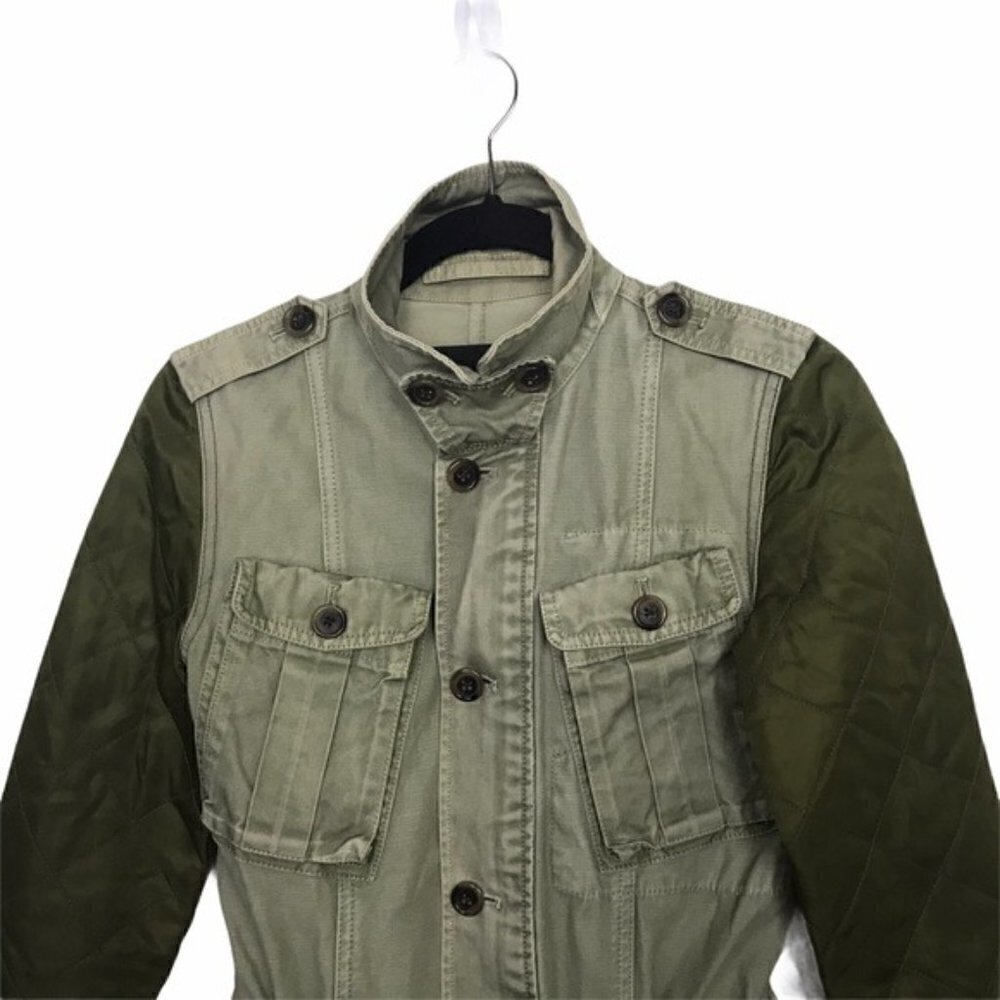 J Crew Green Quilted Boyfriend Fatigue Utility Jacket - Picture 3 of 9